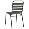 Dandy Outdoor Chair Set of 4 | Slatted Design | Dark Gray E-Coated Steel