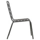 Dandy Outdoor Chair Set of 4 | Slatted Design | Dark Gray E-Coated Steel