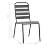 Dandy Outdoor Chair Set of 4 | Slatted Design | Dark Gray E-Coated Steel