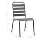 Dandy Outdoor Chair Set of 4 | Slatted Design | Dark Gray E-Coated Steel