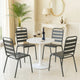 Dandy Outdoor Chair Set of 4 | Slatted Design | Dark Gray E-Coated Steel