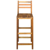 Ziki Bar Chair Set of 2 | Included Footrest | Natural Brown Acacia Wood