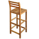 Ziki Bar Chair Set of 2 | Included Footrest | Natural Brown Acacia Wood