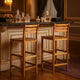 Ziki Bar Chair Set of 2 | Included Footrest | Natural Brown Acacia Wood