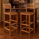 Ziki Bar Chair Set of 2 | Included Footrest | Natural Brown Acacia Wood
