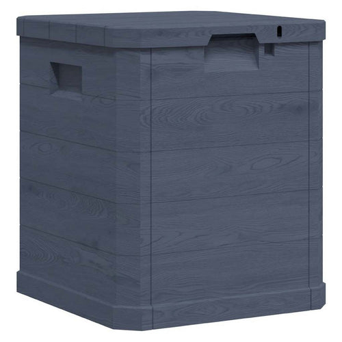 Evvie Tall Storage Box w Wooden Design | Anthracite Gray Plastic