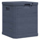 Evvie Tall Storage Box w Wooden Design | Anthracite Gray Plastic