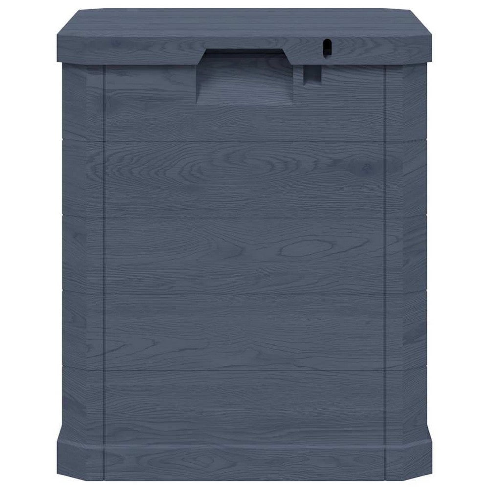 Evvie Tall Storage Box w Wooden Design | Anthracite Gray Plastic