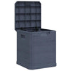 Evvie Tall Storage Box w Wooden Design | Anthracite Gray Plastic