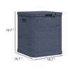 Evvie Tall Storage Box w Wooden Design | Anthracite Gray Plastic
