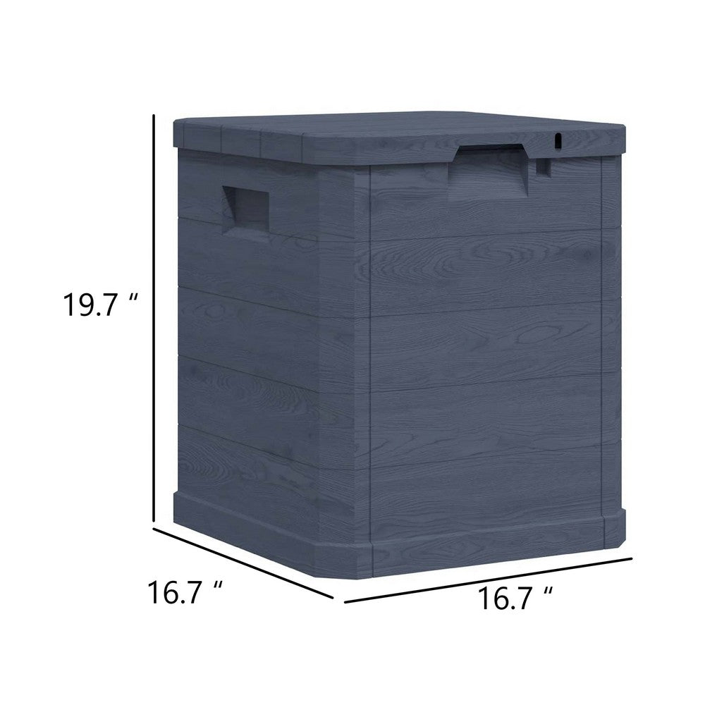 Evvie Tall Storage Box w Wooden Design | Anthracite Gray Plastic