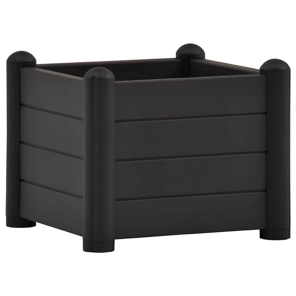 Xelly Outdoor Square Raised Planter | 17x17x14 | Anthracite Gray