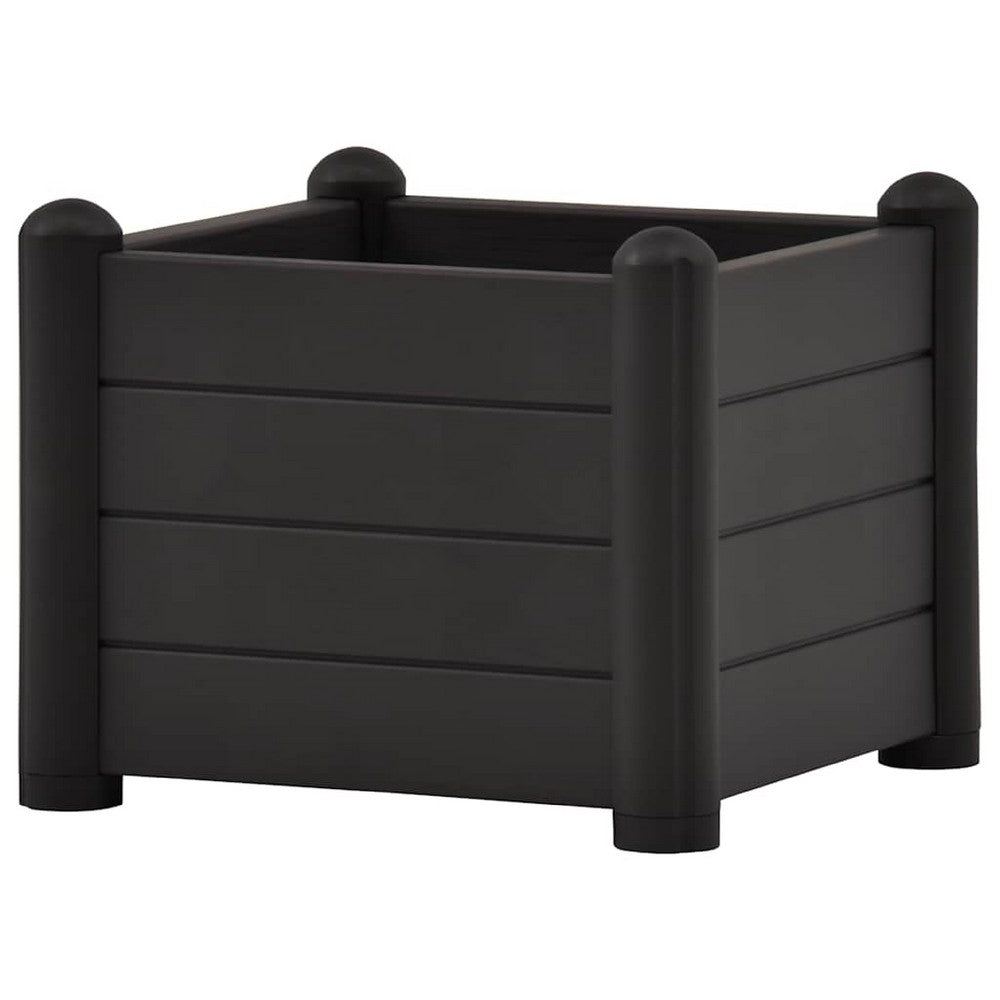 Xelly Outdoor Square Raised Planter | 17x17x14 | Anthracite Gray