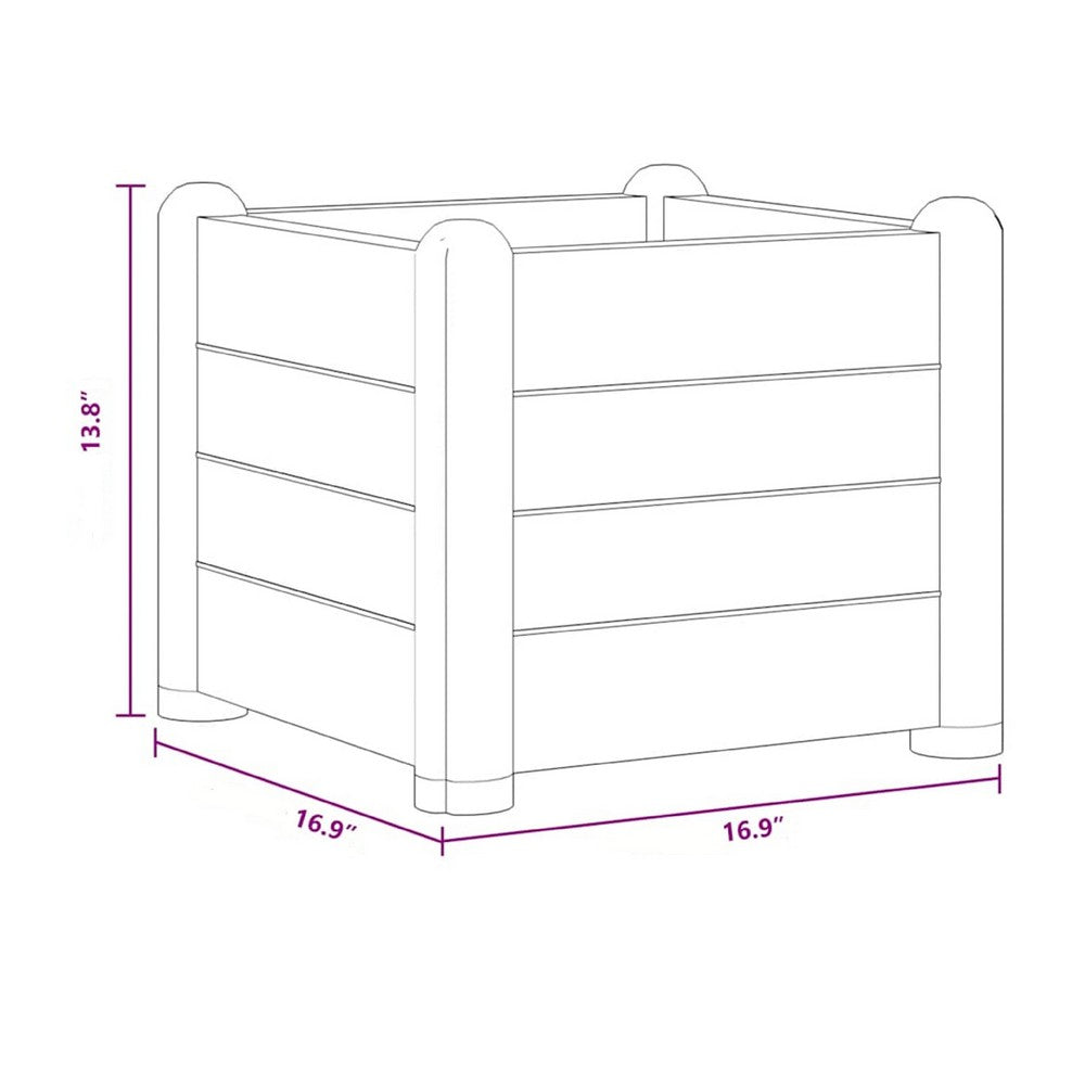 Xelly Outdoor Square Raised Planter | 17x17x14 | Anthracite Gray