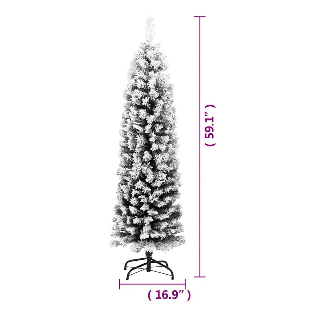 Anzie Artificial Christmas Tree w Steel Angled Shape | Green PVC