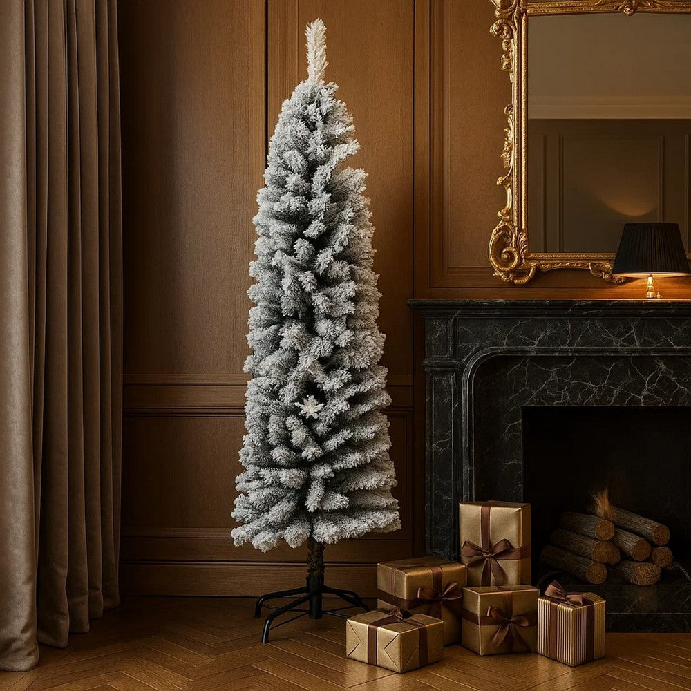 Anzie Artificial Christmas Tree w Steel Angled Shape | Green PVC