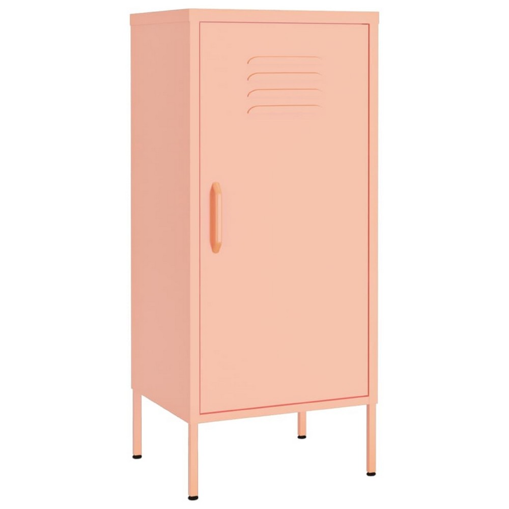 Nyla Steel Storage Cabinet w Adjustable Shelves | Pink