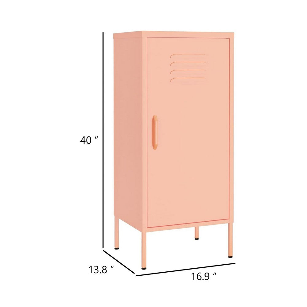 Nyla Steel Storage Cabinet w Adjustable Shelves | Pink