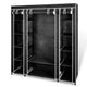 Leyla Wardrobe Cabinet w Cover | Black Non-Woven Fabric | Iron