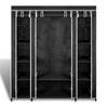 Leyla Wardrobe Cabinet w Cover | Black Non-Woven Fabric | Iron