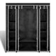 Leyla Wardrobe Cabinet w Cover | Black Non-Woven Fabric | Iron