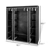 Leyla Wardrobe Cabinet w Cover | Black Non-Woven Fabric | Iron