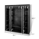 Leyla Wardrobe Cabinet w Cover | Black Non-Woven Fabric | Iron