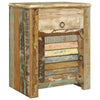 Nolan Vintage Cabinet w Drawer & Door | Slatted Design | Solid Wood