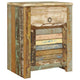 Nolan Vintage Cabinet w Drawer & Door | Slatted Design | Solid Wood