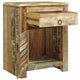 Nolan Vintage Cabinet w Drawer & Door | Slatted Design | Solid Wood