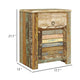 Nolan Vintage Cabinet w Drawer & Door | Slatted Design | Solid Wood