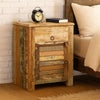 Nolan Vintage Cabinet w Drawer & Door | Slatted Design | Solid Wood