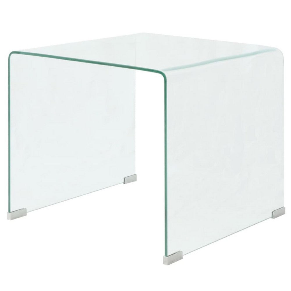 Jackie Coffee Table | Square A-Frame | Clear Tempered Glass | 20"
