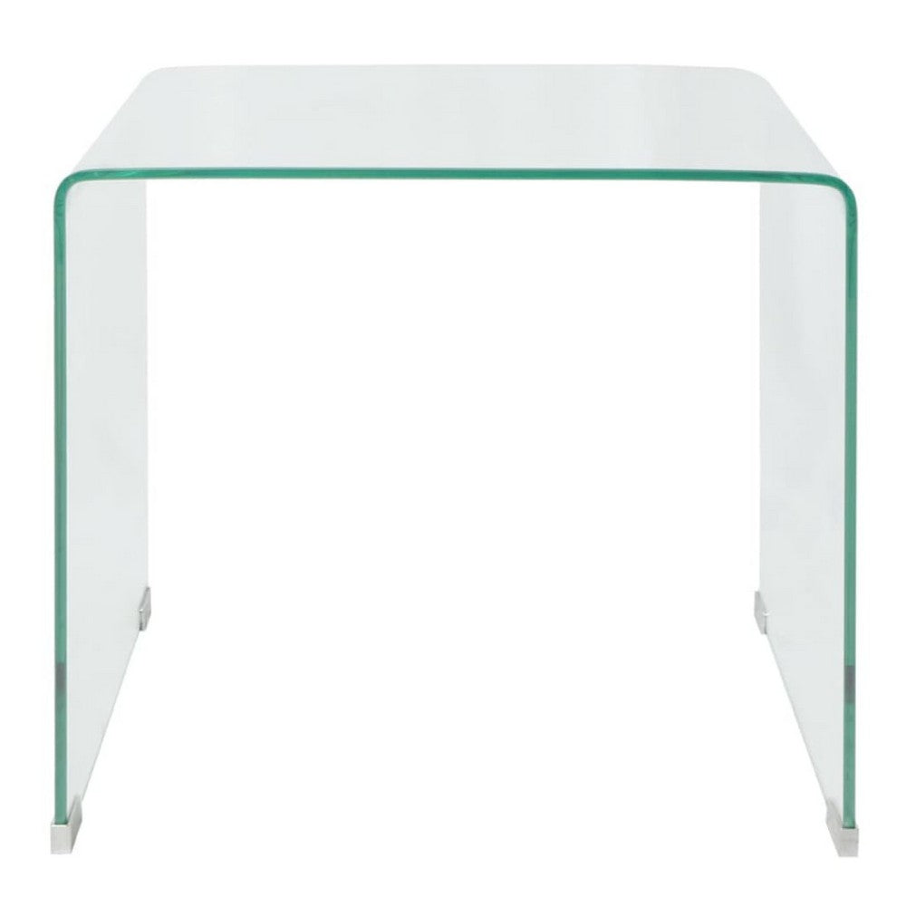 Jackie Coffee Table | Square A-Frame | Clear Tempered Glass | 20"