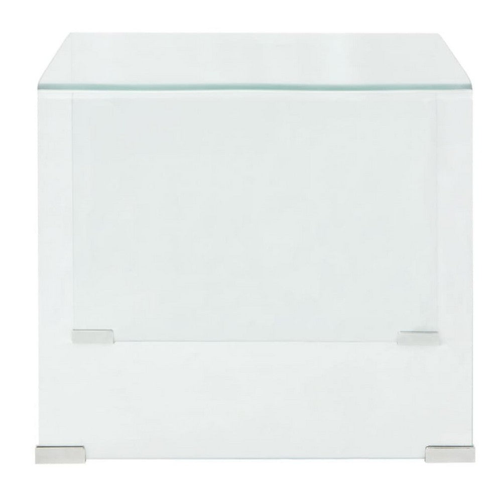 Jackie Coffee Table | Square A-Frame | Clear Tempered Glass | 20"