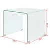 Jackie Coffee Table | Square A-Frame | Clear Tempered Glass | 20"