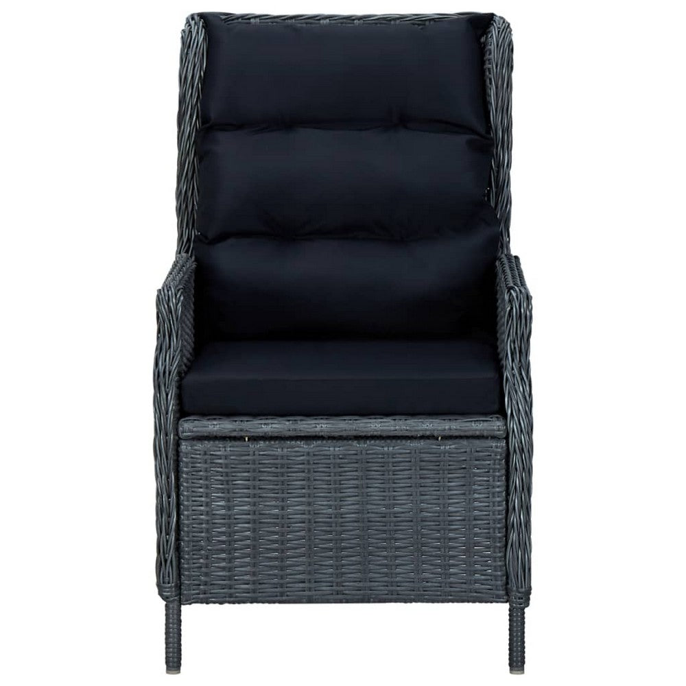 Selina Garden Armchair w Gray Round Faux Rattan | Powder Coated Steel