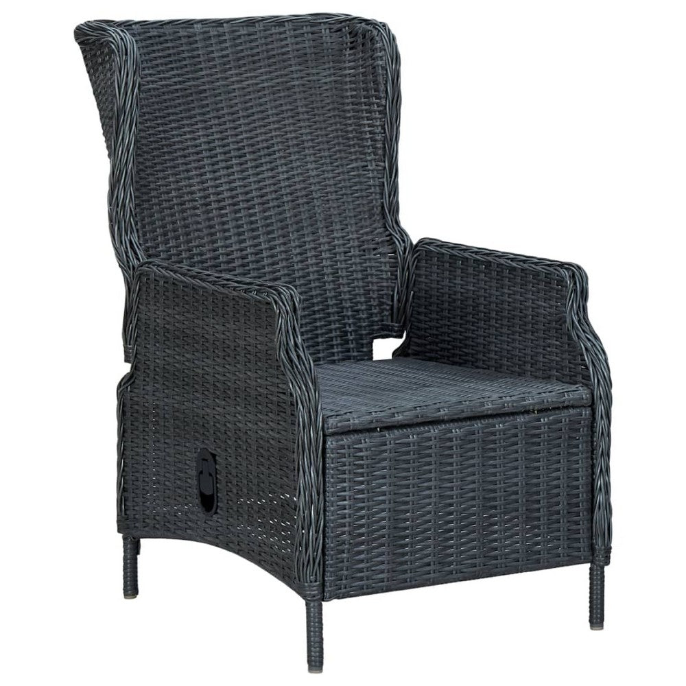 Selina Garden Armchair w Gray Round Faux Rattan | Powder Coated Steel
