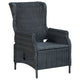 Selina Garden Armchair w Gray Round Faux Rattan | Powder Coated Steel