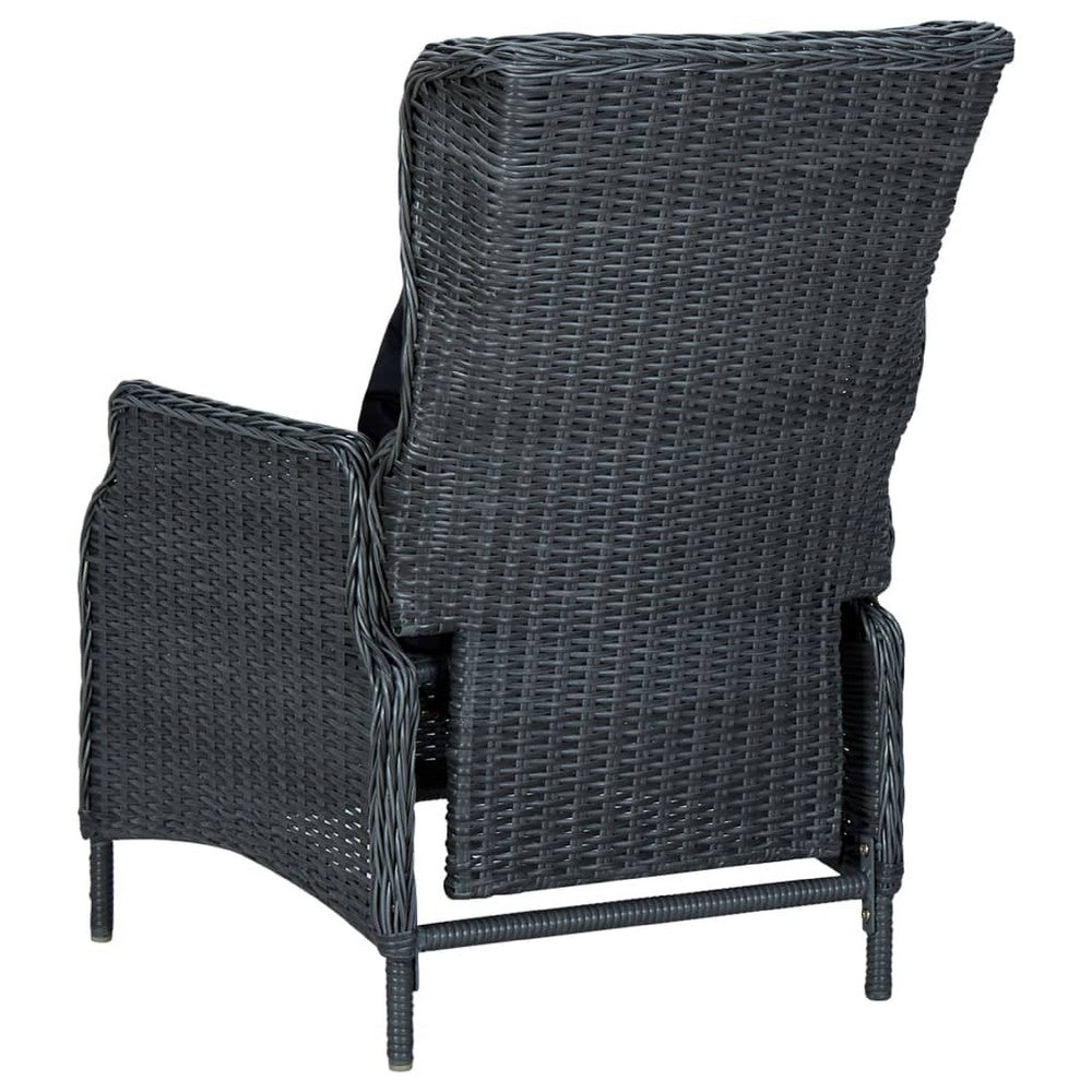 Selina Garden Armchair w Gray Round Faux Rattan | Powder Coated Steel