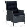 Selina Garden Armchair w Gray Round Faux Rattan | Powder Coated Steel