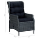 Selina Garden Armchair w Gray Round Faux Rattan | Powder Coated Steel