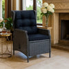 Selina Garden Armchair w Gray Round Faux Rattan | Powder Coated Steel