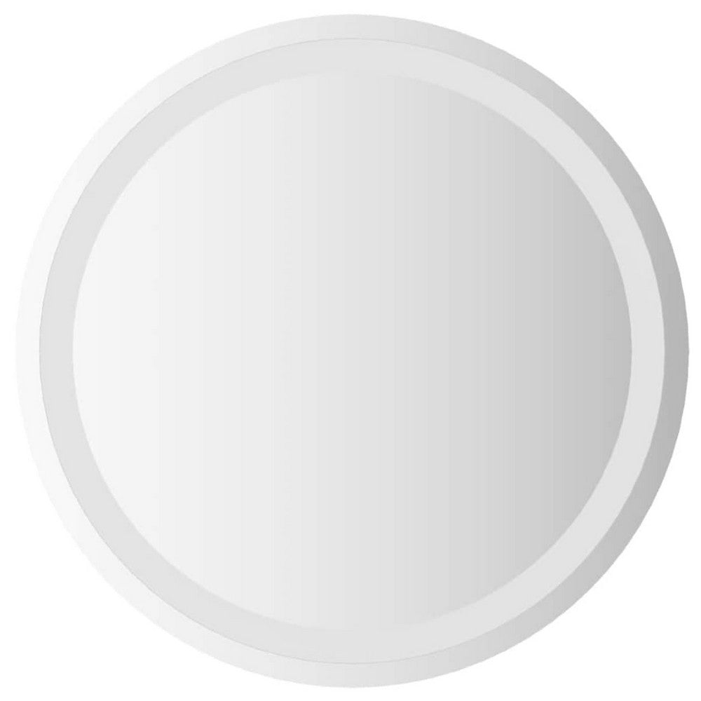 Selie Bathroom Mirror Glass w LED | Brown Round Vanity | 20"