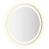 Selie Bathroom Mirror Glass w LED | Brown Round Vanity | 20"