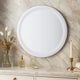Selie Bathroom Mirror Glass w LED | Brown Round Vanity | 20"