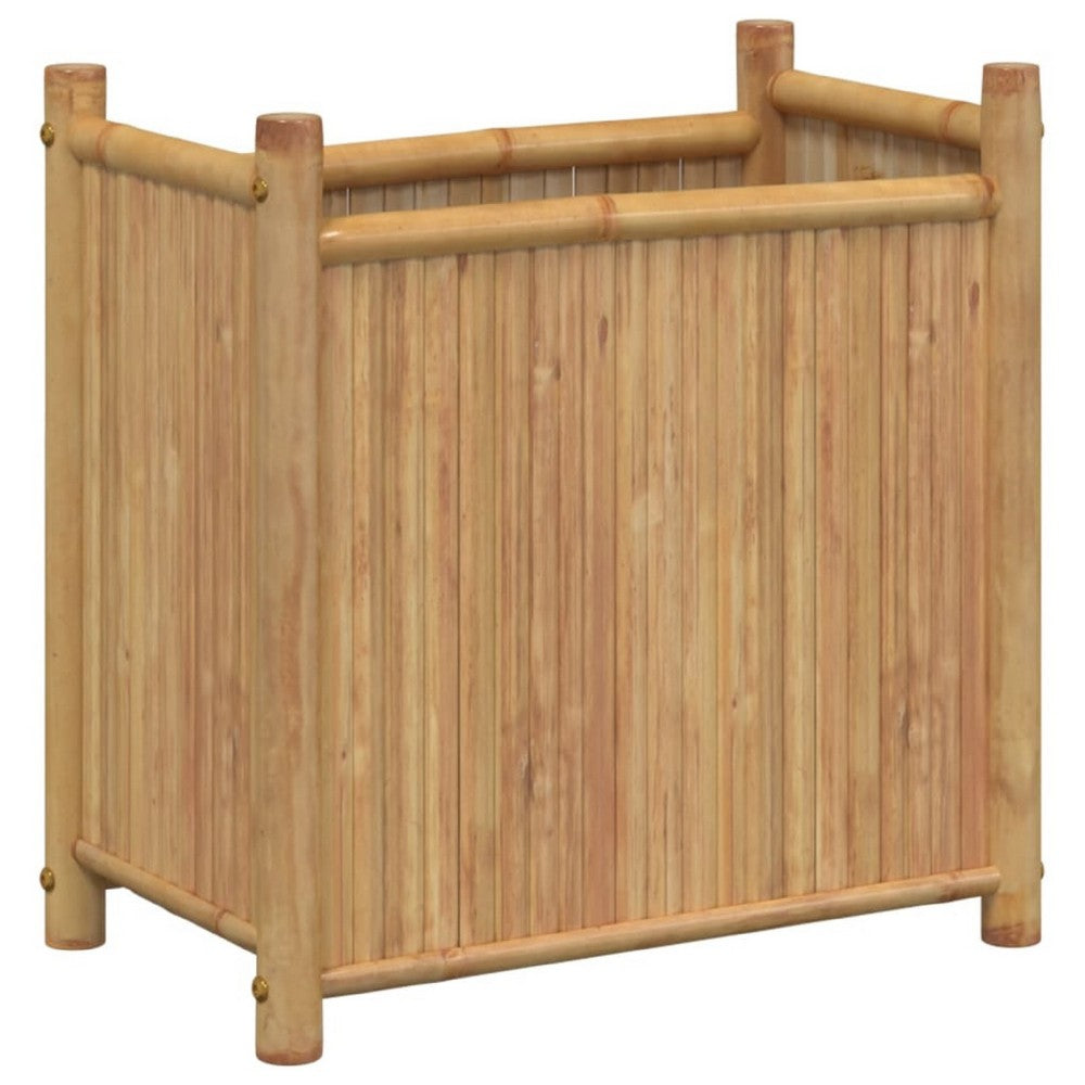Sriya Bamboo Outdoor Planter | 20x12x20H| Brown Natural Bamboo