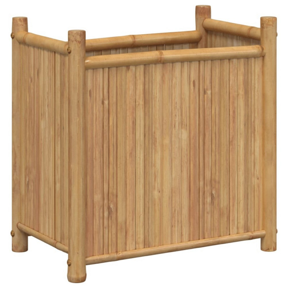 Sriya Bamboo Outdoor Planter | 20x12x20H| Brown Natural Bamboo