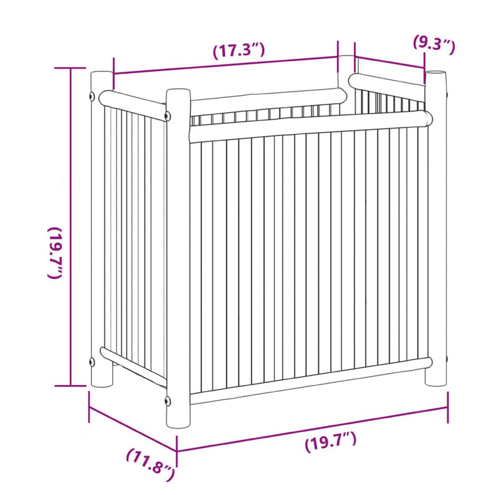 Sriya Bamboo Outdoor Planter | 20x12x20H| Brown Natural Bamboo