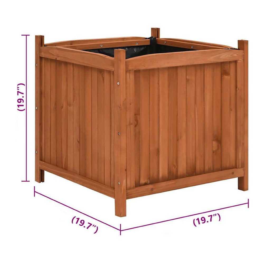 Dolly Firwood Outdoor Large Planters Set of 2 | Brown Fir Wood | 20x20"
